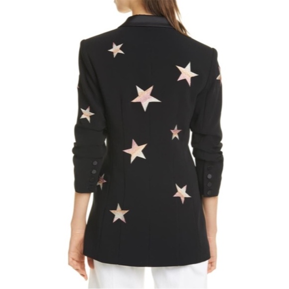 Cinq A Sept Lila Embroidered Star Black Blazer Jacket Size 2 New with tags - Picture 4 of 10
